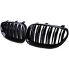 E60 E61 5 Series 04-09 Gloss Black Sport Kidney Double Line Front Grille - Pair