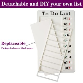 To Do List Checklist Board, Rv Checklist, Chore Chart Memo Checklist Board, Stick-on Reusable DIY Plastic Chart Planner for Kids Adults Form Good Habit, with 1 Purple Pen