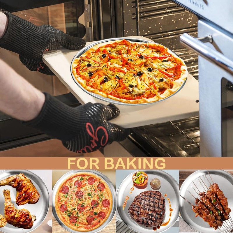 Voittozege 8 Pack Stainless Steel Pizza Pan 12inch Pizza Pans