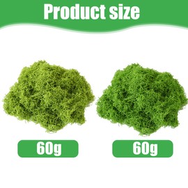 IKOPFLN 120 g Artificial Moss for Decorating, Moss Decoration, Moss for Crafts, Iceland Moss, Artificial Grass for Crafts, Artificial Plant, Fake Plants for Planters, Artificial Plants (60 g Dark