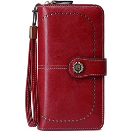 Cartera Mujer de Piel, Billetera con Bloqueo RFID de Gran Capacidad | Monedero Mujer Embrague Bolsillo con Cremallera, Dama Minimalista, Tarjetero Moda, Regalos para Chicas y Mujeres