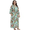 iFigure Women's Plus Size Long Robe Floral Bathrobes Dressing Gown