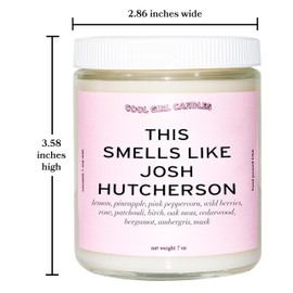 Cool Girl Candles | This Smells Like Josh Hutcherson Candle | l Hutcherson Merch Prayer Candle Gift for Her 40+ Hours Burn time Pineapple, Pink Peppercorn, Wild Berries, Rose Scented