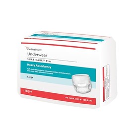 Cardinal Health™ Protective Underwear, Sure Care™ Plus, Heavy Absorbency, Small/Medium, Pack of 20