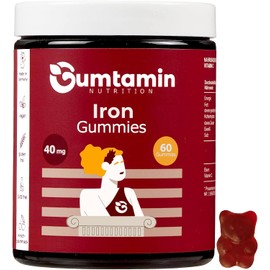 Gumtamin Iron Gummies Gumtamin with Vitamin C - Highly Dosed Alternative to Iron Tablets and Capsules for Iron Deficiency - 60 Vegan Gummies