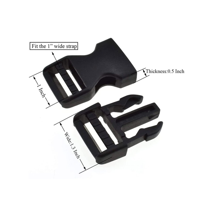 Lxnoap Quick Side Release Buckles 1" Wide Dual Adjustable No