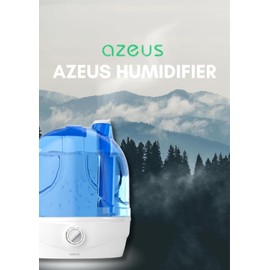 AZEUS AZEUS 2.8L Large Capacity Ultrasonic Cool Mist Humidifier - Powerful Moisture Control for Comfortable Spaces, Lasts up to 30 Hours, Auto Shut-Off (BPA-Free)
