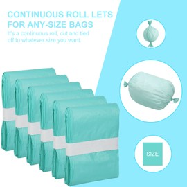 Lisyee 6 Count Cat Litter Pail Liner Refills - Bags Compatible with Litter Champ Pail, Green, Lightly Scented