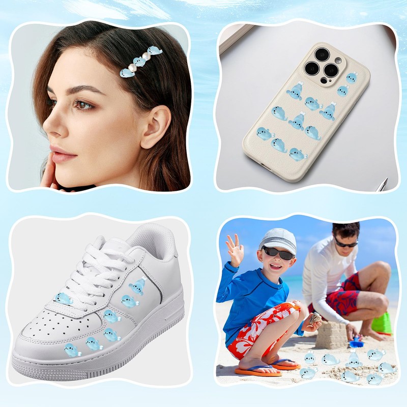 BICHENHWAI 100Pcs Glow in The Dark Mini Seal Figurines Cute
