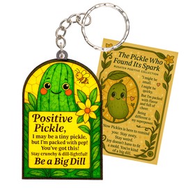 Rusaten Keychain Pickle, Inspirational Gifts For Women Men, Positive Pickle Gifts For Women, Birthday Valentine Emotional Support Gift For Teacher, Mom, Dad, Daughter, Friend, Coworker