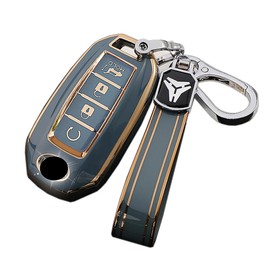 ontto 4-Button Key Case Compatible with Infiniti Key Fob Holder Anti-Scratched TPU Key Skin for Q50 Q60 QX50 QX55 QX60 2019-up Grey