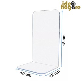 IDEA HOGARE | Sujetalibros Soporte para Libros Altos Acrílico 2 Pzas