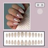 Chrome Press on Nails Medium Almond SWEKKE Light Brown Fake
