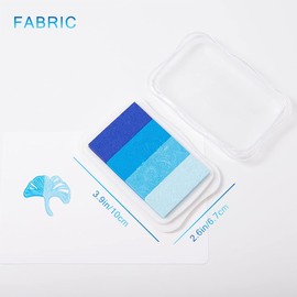 Colorful Fabric Ink Pads, Craft Rainbow Finger Ink Pads Stamps Partner, Washable Pigment Pad for Rubber Stamps, Kids Card Making, Paper Wood (Multi Blue)