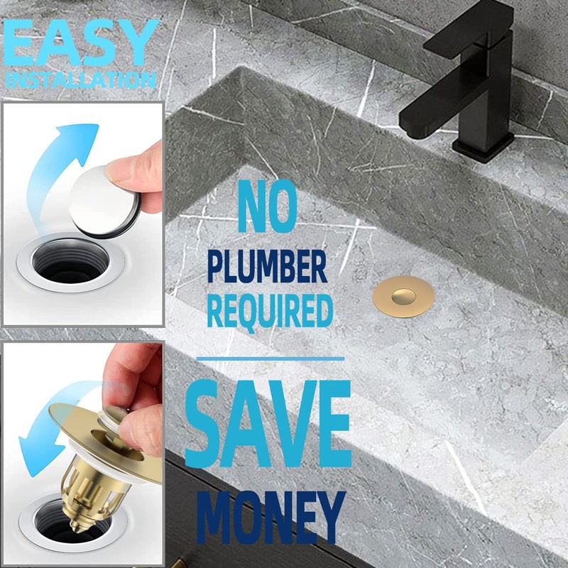 MUAIOLAUS Universal Bathroom Sink Stopper, Pop Up Sink Stopper with