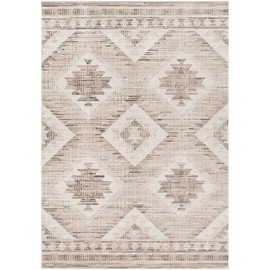 Hauteloom Smoketown Southwestern Tribal Living Room Bedroom Dining Room Farmhouse Area Rug - Vintage Bohemian Distressed - Native American Boho Boho Carpet - Brown, Cream, Beige, Ivory - 5'3" x 7'7"