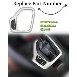 Upgrade Transmission Shifter Bezel with Harness Fit for 2014-2018 Jeep Cherokee Replace 5YD27XSAAA 68413957AA 601-402, Silver