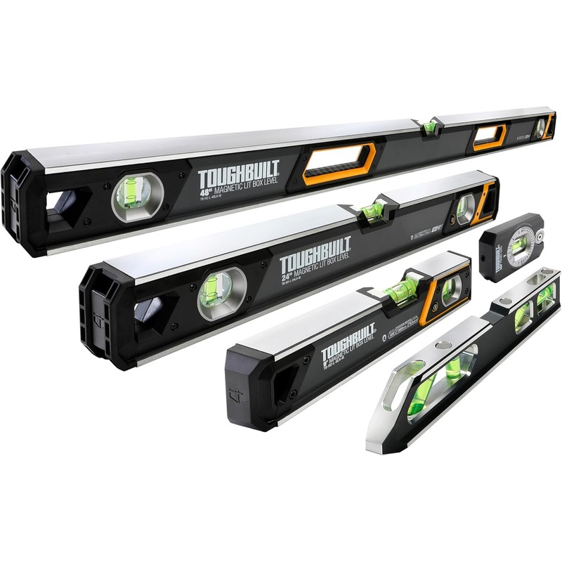 ToughBuilt – 9" Magnetic Billet Torpedo Level, Precision Machined Aluminum