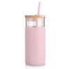 Tronco 20 oz Glass Tumbler with Lid and Straw, Iced