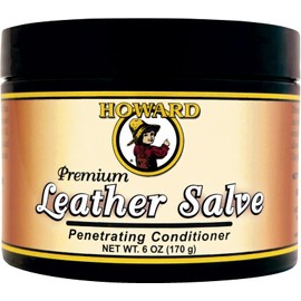 Howard Products HOWARD Premium Leather Salve: Rejuvenates, Penetrates, Preserves, Protects, & Revives Dried-Out Smooth Leather. Natural Salve, No Greasy or Sticky residue. Ideal for Leather, Couches, Shoes, & More
