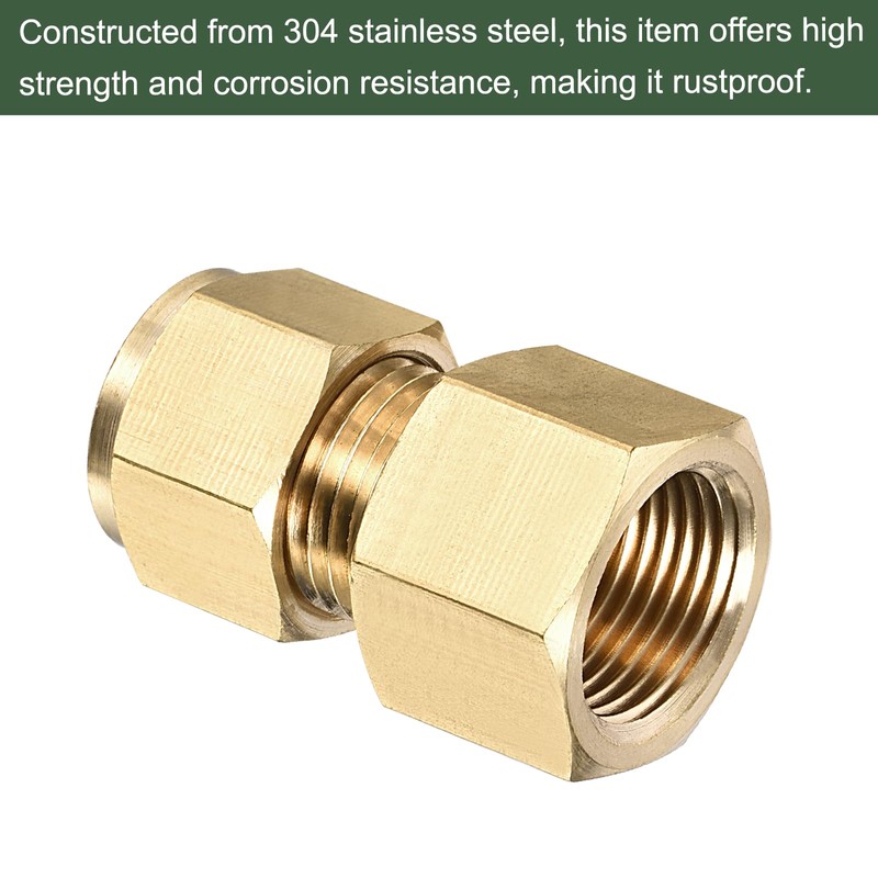 YOKIVE Compression Tubes Fitting, Straight Coupling Adapter Brass Great for