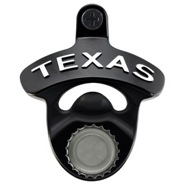 Luwanburg Black Magentic TEXAS Bottle Opener Wall Mounted Stainless Beer Top Opener with Magnets Table Mounted for Cooler Post