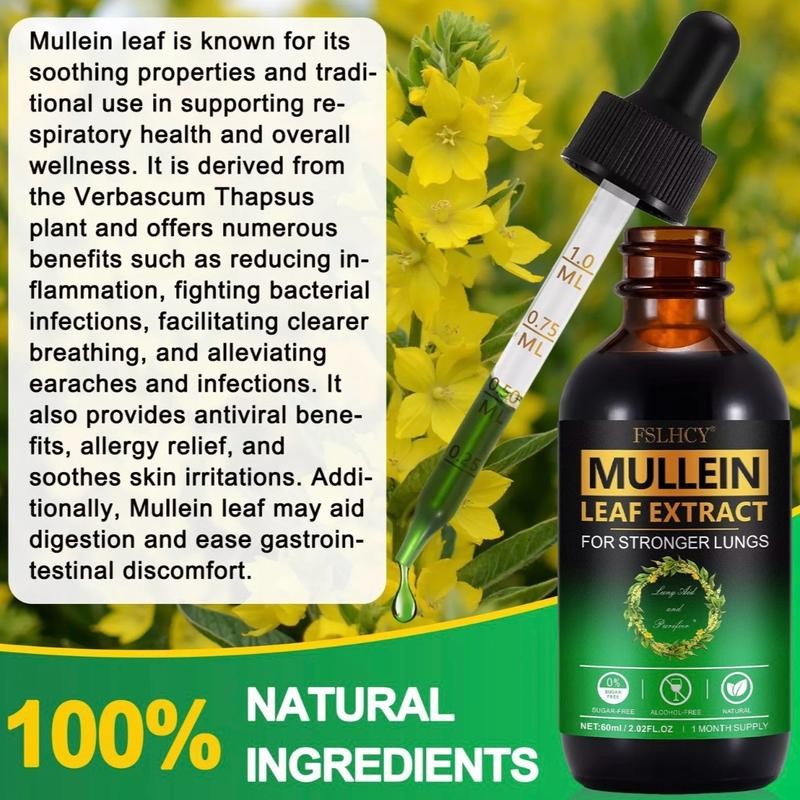 Mullein Leaf Drops with Chlorophyll Extract Drop- Lung Cleanse -
