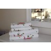 SHL White/Pink Rose Floral Printed 100% Cotton Towel 400 Gsm