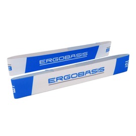 Ergobasis Gym Mat Straps Set of 2 for Fixing Rolled Fitness Mats in Blue and White Logo