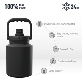 Asobu Mini Stainless Steel Double Walled Vacuum Insulated 33 Ounce Jug With Full Hand Easy Carry Handle and Pop Up Straw Water Bottle (Mint)