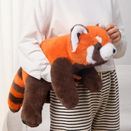 Labauxite Red Panda Plush Stuffed Animal - Sleeping Plush Toy Pillow, Cute Hugging Plushie, Room Decor, Christmas Birthday Gifts for Kids Girls Boys (17.7in)