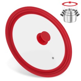 Universal Lids for Pots, Pans and Skillets, Replacement Pan Lid with Tempered Glass and Heat-Resistant Silicone Edge, Fits 11", 12",12.5" Cookware, Durable Frying Pan Cover