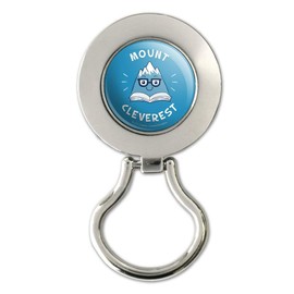 Mount Cleverest Everest Reading Book Funny Humor Magnetic Metal Eyeglass ID Badge Holder