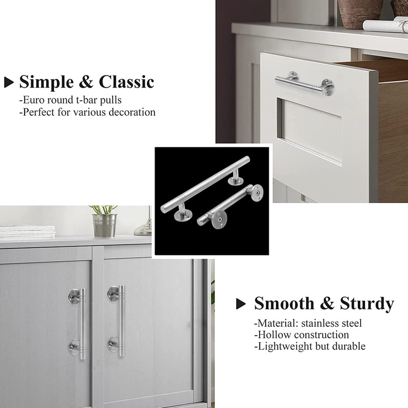 SELUXU Stainless Steel Furniture Drawer Pulls Cupboard Knobs Brushed Nickel