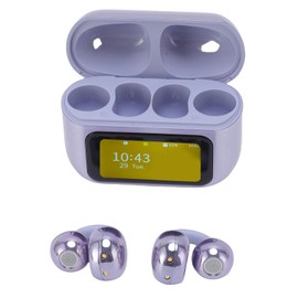 Wireless Earbuds, Bluetooth 5.49 Headphones with LCD Color Touchscreen Charging Case, HiFi Speakers, Over Ear Sports Earphones for Gym Running Workout, Everyday Use (Purple)