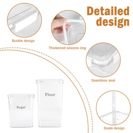 Yomjarl Set of 2 Large Food Storage Jars 4L - Airtight Containers with Lids, White with Free Spoon-Kitchen Canisters for Sugar,Flour,Coffee,Pantry Organization(6L&4L)