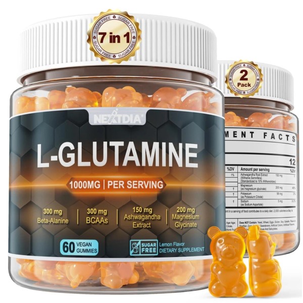 Nextdia L-Glutamine 1000mg Gummies for Women & Men| with Beta-Alanine