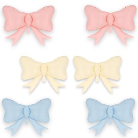 BTZO Balloons, Balloons, Ribbons, Set of 6, Large Decorations, Birthdays, Anniversaries, Store Decorations, Birthday Decorations, Film, Bowknots, Cute, Decorations, Girls, Pink, Blue, Cream