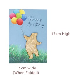 Wooden Bear Element, Happy Birthday Card, Birthday Card