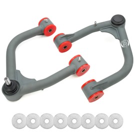 Front Upper Control Arms for Toyota Tundra 2007-2021, Toyota Sequoia 2008-2022, 2-4" Lift Tubular Suspension Control Arm, Replacement OEM Factory Suspension Arms, Wrinkle Gray