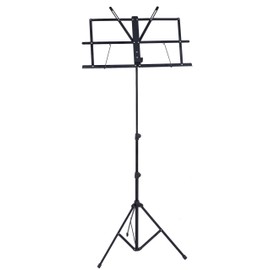 D'Luca DLMS Folding Music Stand with Carrying Bag, Black