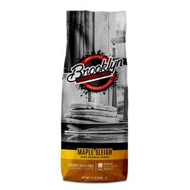 Brooklyn Beans Maple Sleigh 100% Arabica Craft Roasted Ground Coffee, Maple Flavored, 12 Ounce Bag