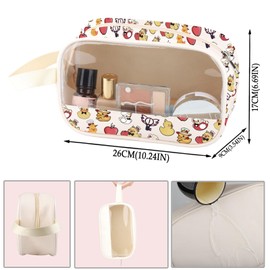 ZJXHPO Hotel Inspired Clear Makeup Bag Morningstar PU Leather Cosmetic Bag with Handle Anime Duck Waterproof Toiletry Bag (C-Alakazam PU)