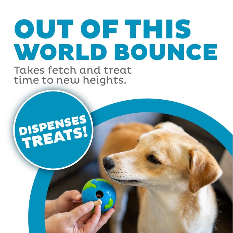 Outward Hound by Planet Dog Orbee-Tuff Planet Ball Blue/Green Treat-Dispensing