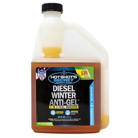 Hot Shot's Secret Diesel Winter Anti-Gel– 16 Oz Squeeze, 7-in-1 Diesel Fuel Additive – Prevents Gelling and Fuel Line Freeze-Ups – Boosts Cetane – Cleans Injectors – Improves Performance, Amber