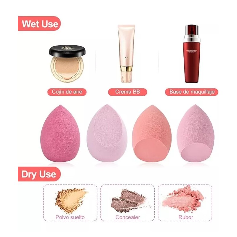 SISTEMAS Kit Esponja De Maquillaje Caja De 8 Piezas