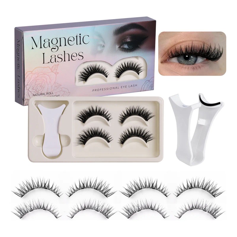 Kit De Pestañas Magnéticas Reutilizables Con Aplicador