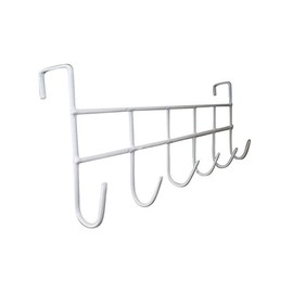 TSY TOOL Over The Door Hook, Hanger with 6-Hooks Organizer Rack, Decorative Hanging for Coats, Purses, Hats, Jacket, Towels, Bedroom,Bathroom,Closet Vinyl Coated White