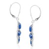 American West Jewelry Sterling Silver Lapis Lazuli Lever Back Earrings