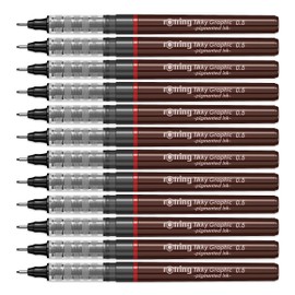 rOtring Tikky-Grafik Fineliner Felt Tip Pens | 0.5mm | Black Ink | Pack of 12